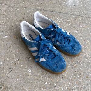 adidas Blue Suede Sneakers with White Stripes